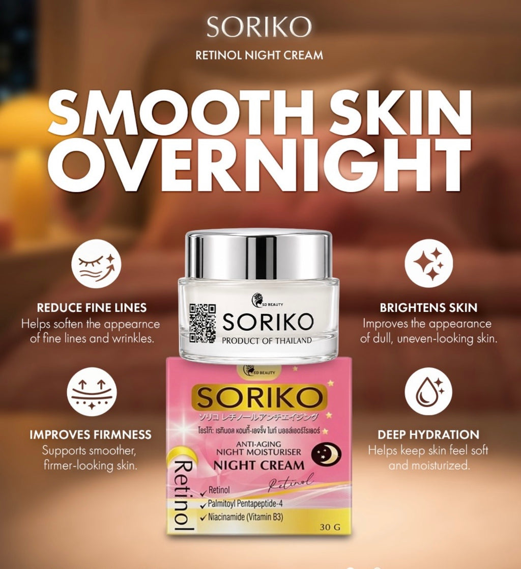 SORIKO - Retinol Anti-Aging Night Moisturizer - Night Cream 30g