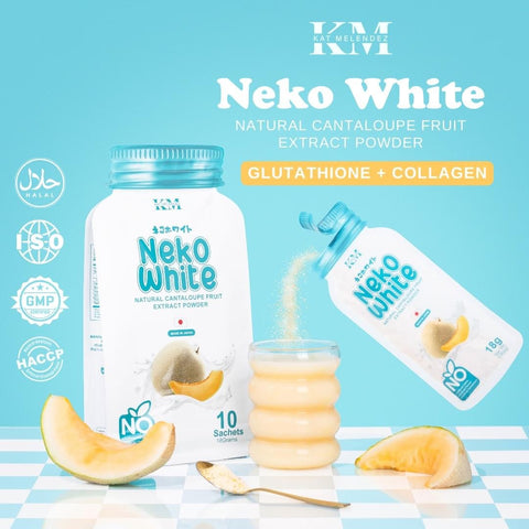 KM - Neko White - Natural Cantaloupe fruit Extract Powder 10 sachet x 18g | Made in Japan