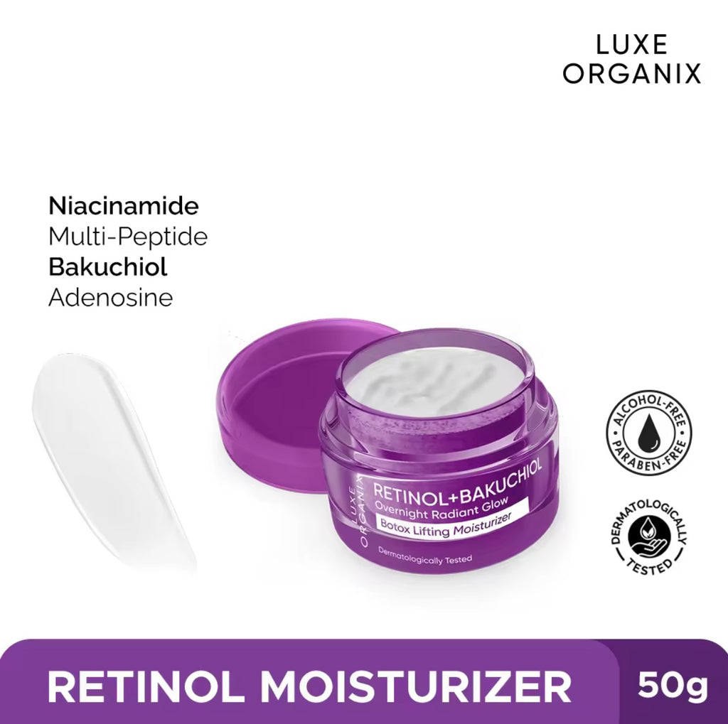 Luxe Organix - Retinol + Bakuchiol Overnight Radiant Glow Botox Lifting MOISTURIZER 50G
