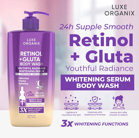 Luxe Organix - Retinol + Gluta Youthful Radiance Whitening Serum Perfume Infused Body Wash 1000g ( PURPLE )