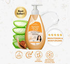 Luxe Orgnix - Niacinamide + Aloe Vera And Snail Velvet Body Cream - BRIGHTENING & MOISTURIZING 400 ml ( orange )