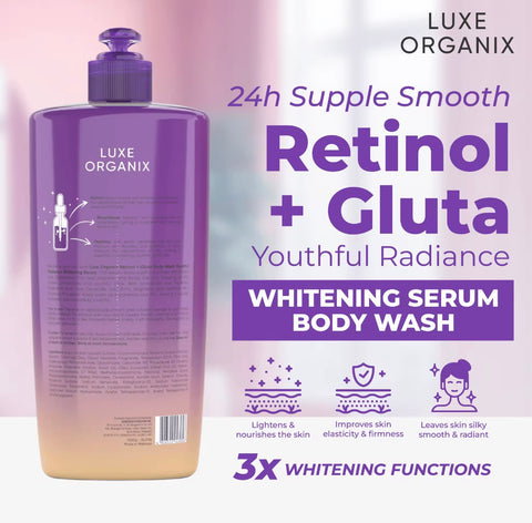 Luxe Organix - Retinol + Gluta Youthful Radiance Whitening Serum Perfume Infused Body Wash 1000g ( PURPLE )