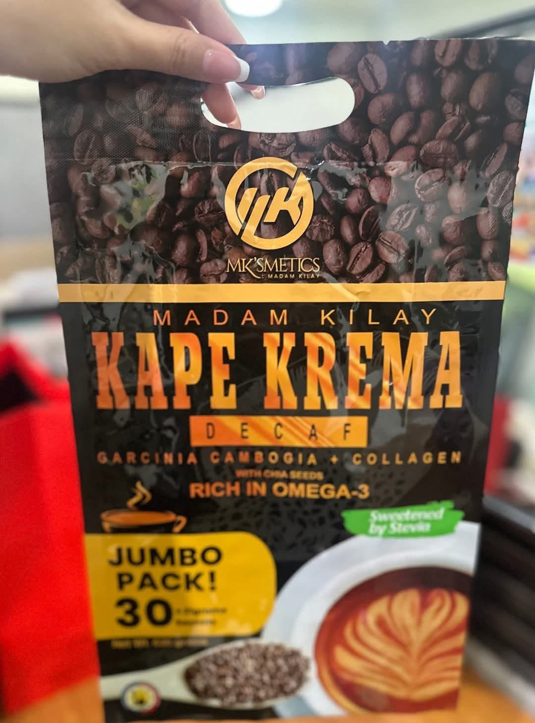 Madam Kilay - KAPE KREMA “Decaf” Coffee Jumbo Pack 30 sachet – My