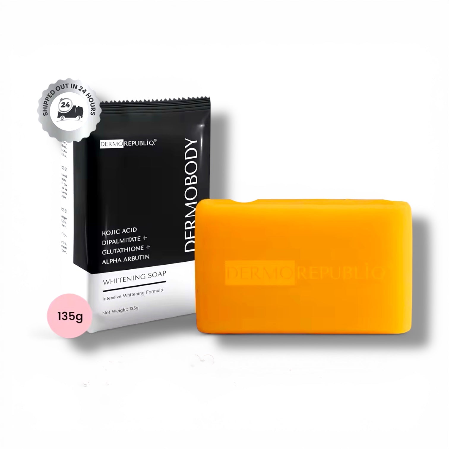 Dermo Republiq Dermobody -  Kojic Acid + Dipalmitate + Glutathione + Alpha Arbutin Whitening Soap 135g