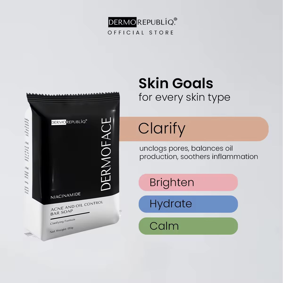 Dermo Republiq Dermoface - Niacinamide Acne & Oil Control Bar Soap 135g