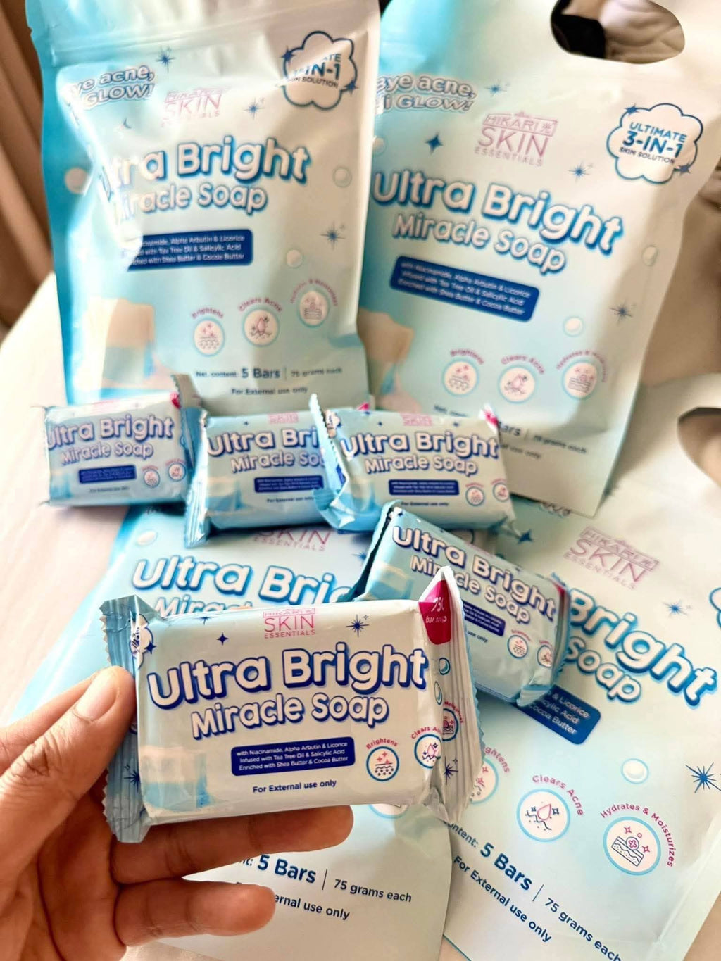 Hikari Skin Essentials Ultra Bright Miracle Soap 5x75g