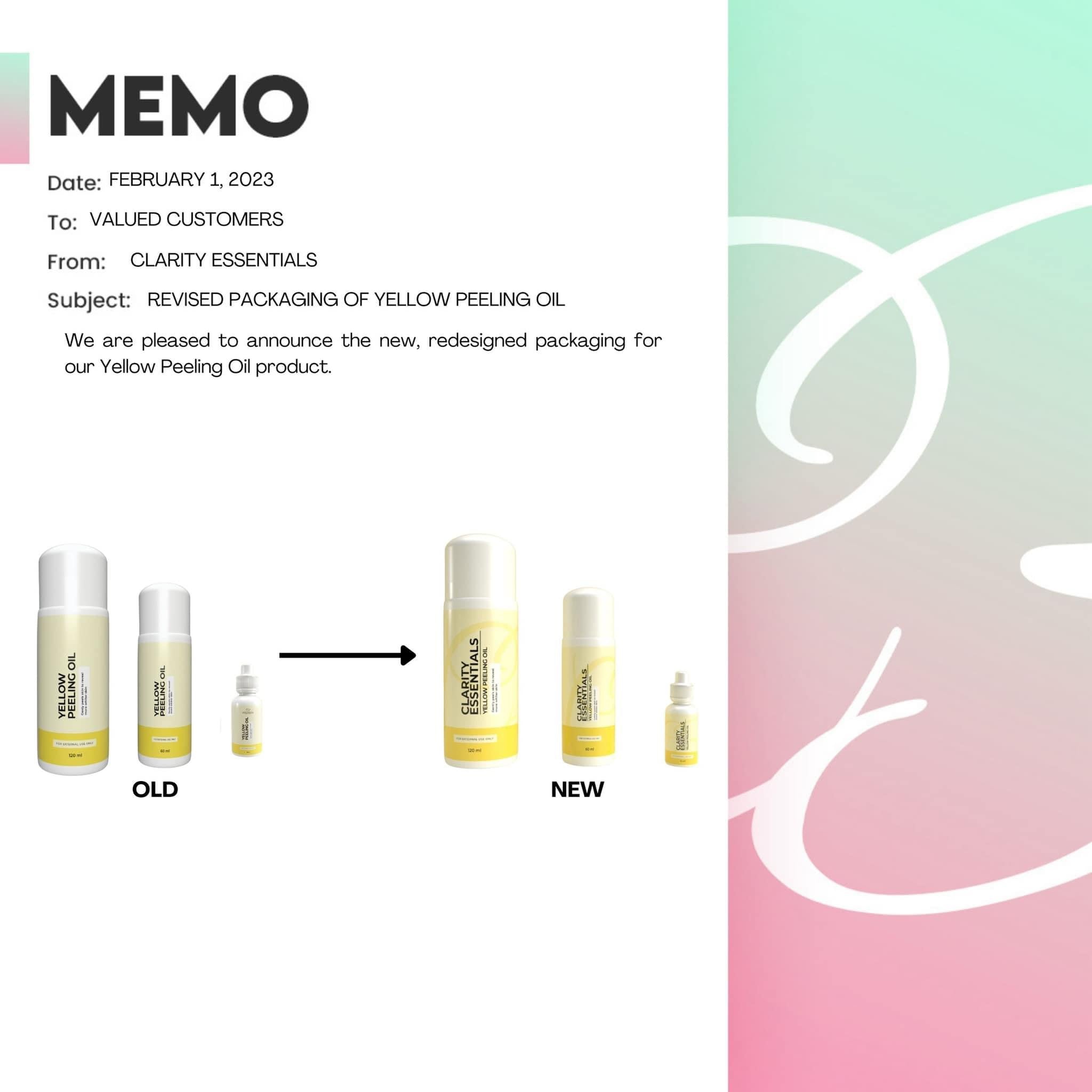 Clarity Essentials - Yellow Peeling Oil 120 ML