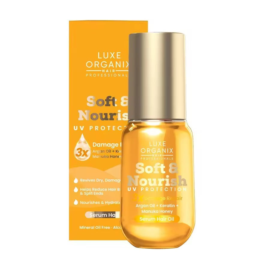 Luxe Organix - SOFT & NOURISH UV Protection Damage Repair Serum Hair Oil - 60ml