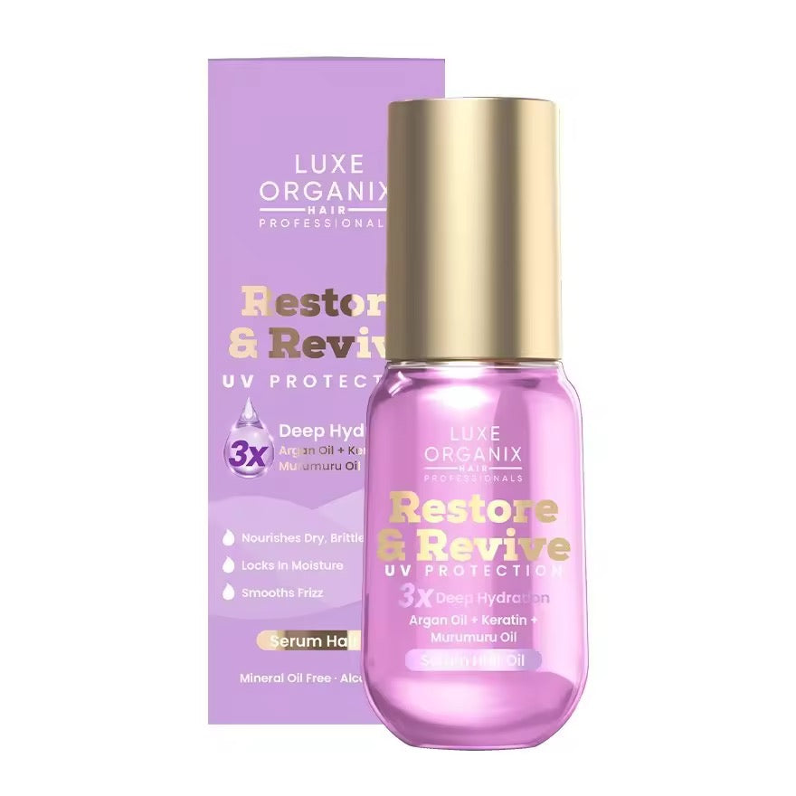 Luxe Organix - RESTORE & REVIVE -  UV Protection Deep Hydration Seum Hair Oil 60ml