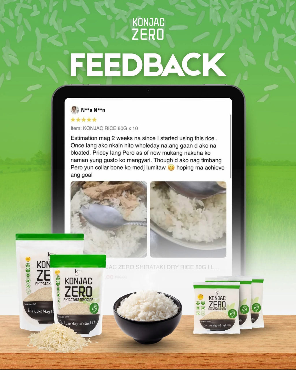 Luxe Slim - KONJAC ZERO Shirataki Dry Rice
