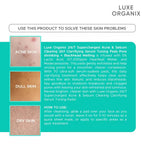 Luxe Organix - 24/7 Supercharged Acne & Sebum Clearing 2in1 Clarifying Serum Toning Pads “ PORE SHRINKING + BLACKHEADS MELTING - 70pads ( Green )