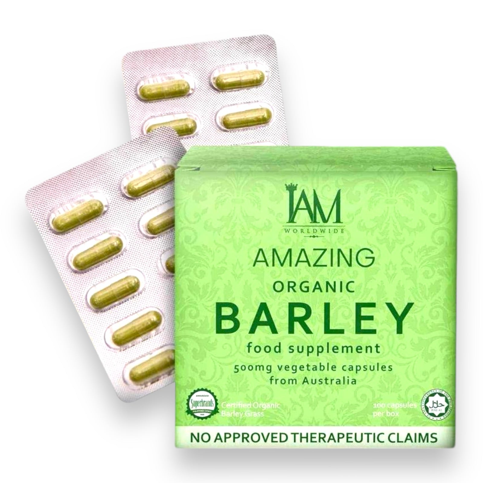 I Am Worldwide - Amazing Organic Barley - 100 CAPSULE