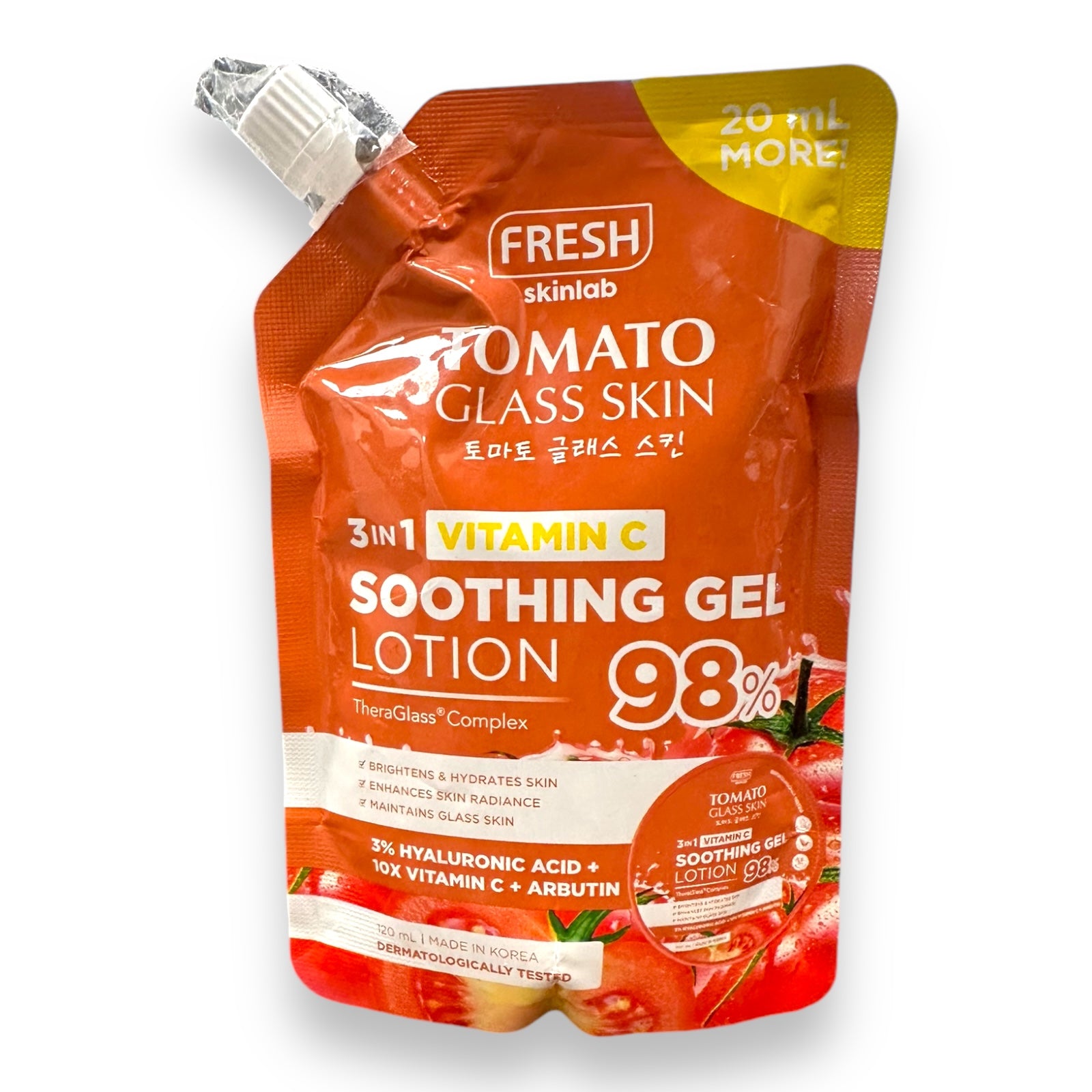 Fresh Skinlab - Tomato Glass Skin 3 in  1 Soothing Gel Lotion 120 ml - pouch