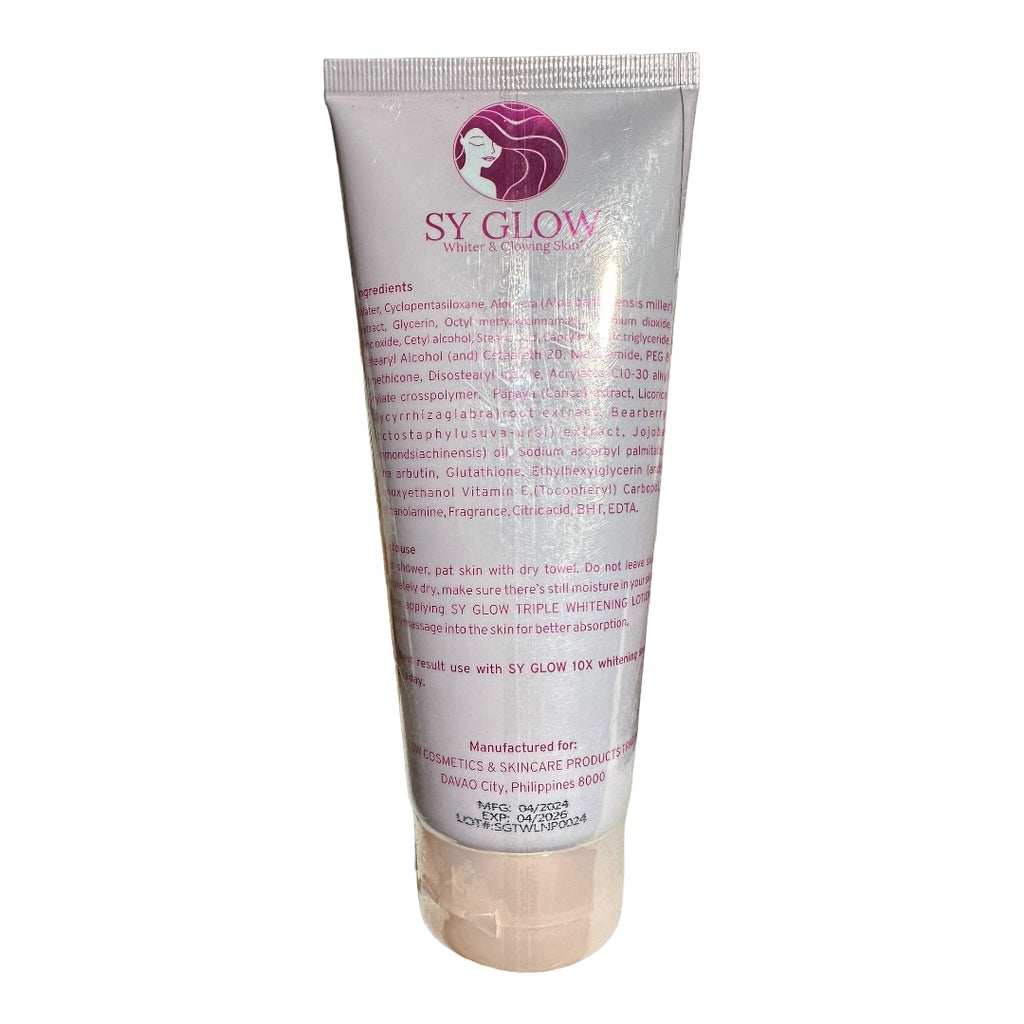 SY Glow - Triple Whitening Hand & Body Lotion - INSTANT White Flawless Spf 80 - 200 ML ( new packaging )