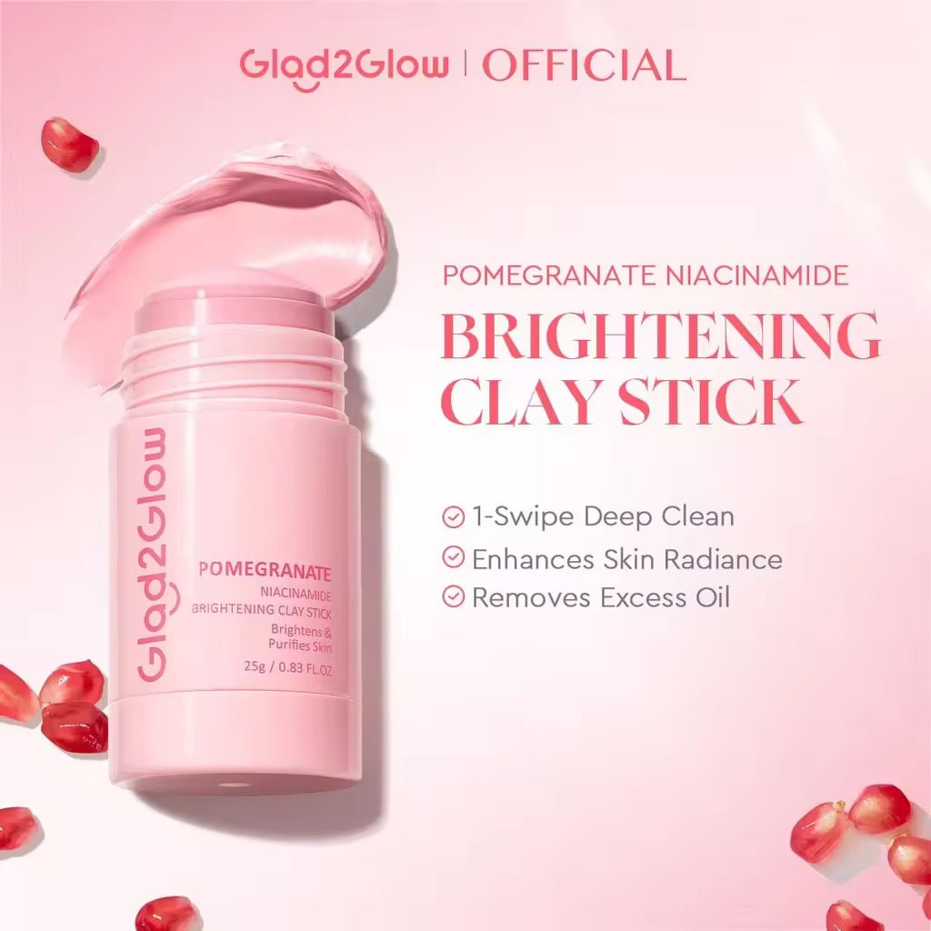 Glad2Glow - POMEGRANATE Niacinamide Brightening Clay Stick 20g