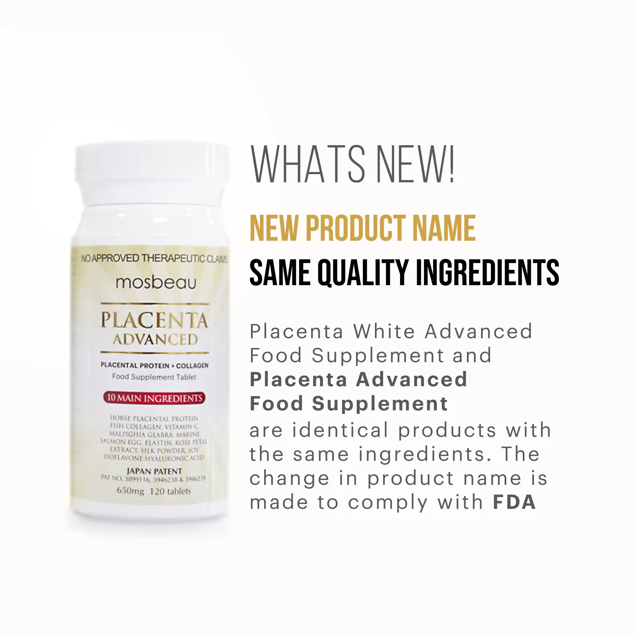 Mosbeau Placenta Advanced Food Supplement - 60 tablets