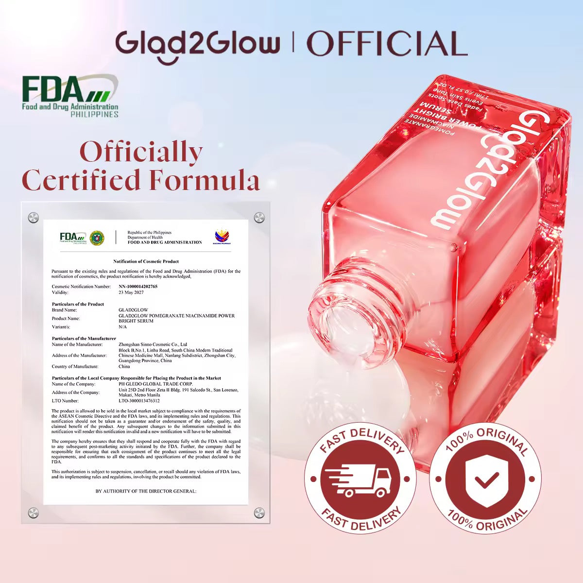 Glad2Glow - Pomegranate Niacinamide Power Bright Serum 17 ml