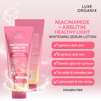Luxe Organix - NIACINAMIDE + ALPHA ARBUTIN WHITENING SERUM LOTION 350ML ( PINK )