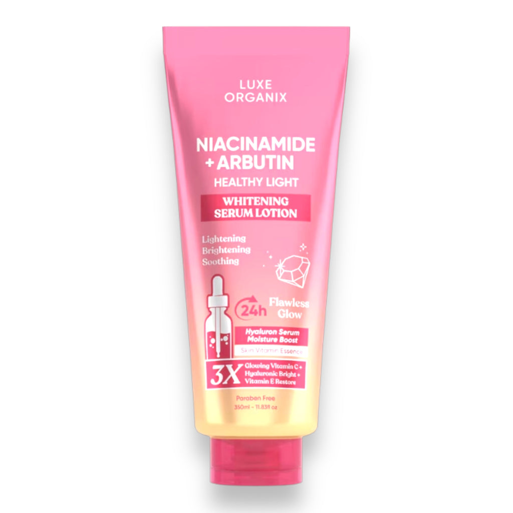 Luxe Organix - NIACINAMIDE + ALPHA ARBUTIN WHITENING SERUM LOTION 350ML ( PINK )