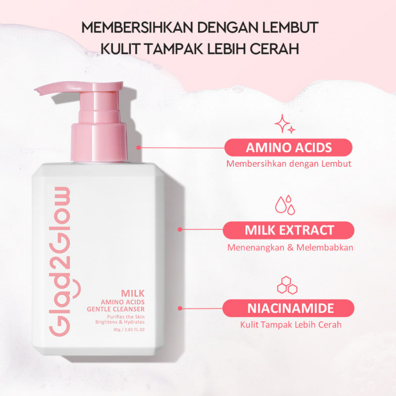 Glad2Glow Milk Amino Acid Gentle Cleanser 80g