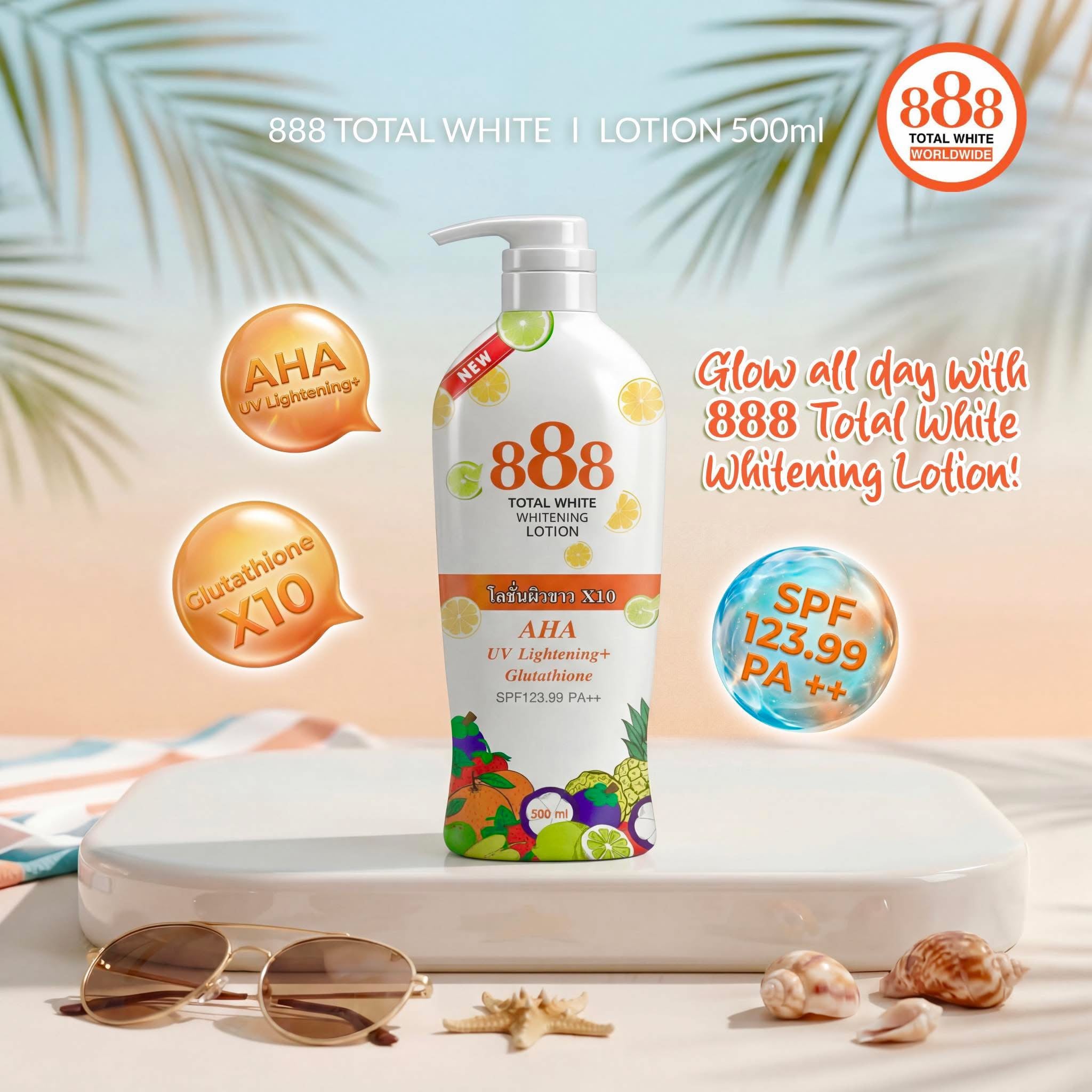 888 - Total White Whitening Lotion SPF 123.99 PA+++ 500 ml