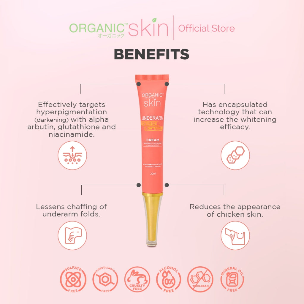 Organic Skin - Intensive Whitening Underarm Cream Under Arm Lightening 20 ml Organic Skin - Intensive Whitening Underarm Cream Under Arm Lightening 20 ml