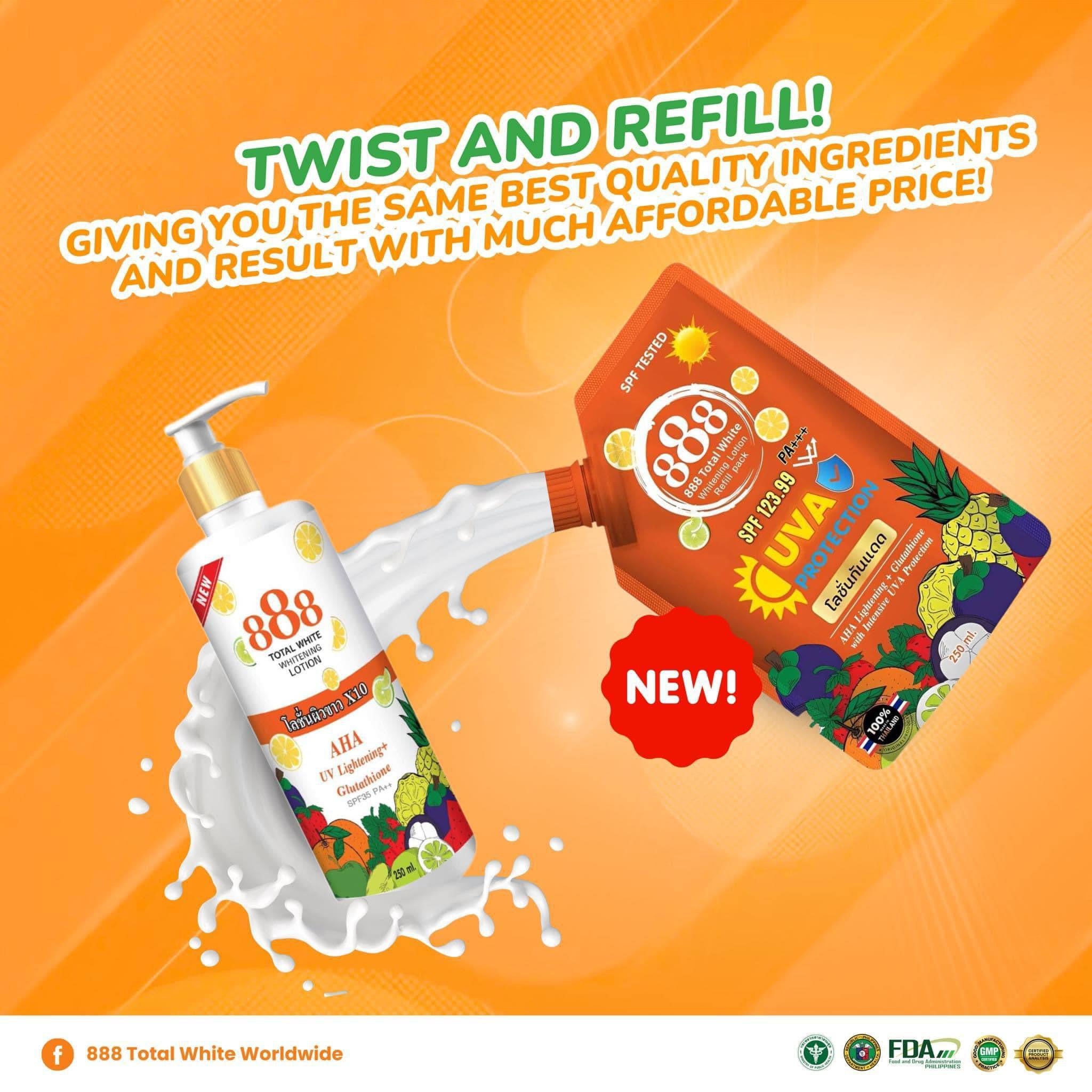 888 Total White - Whitening Lotion Refill Pack 250 ml