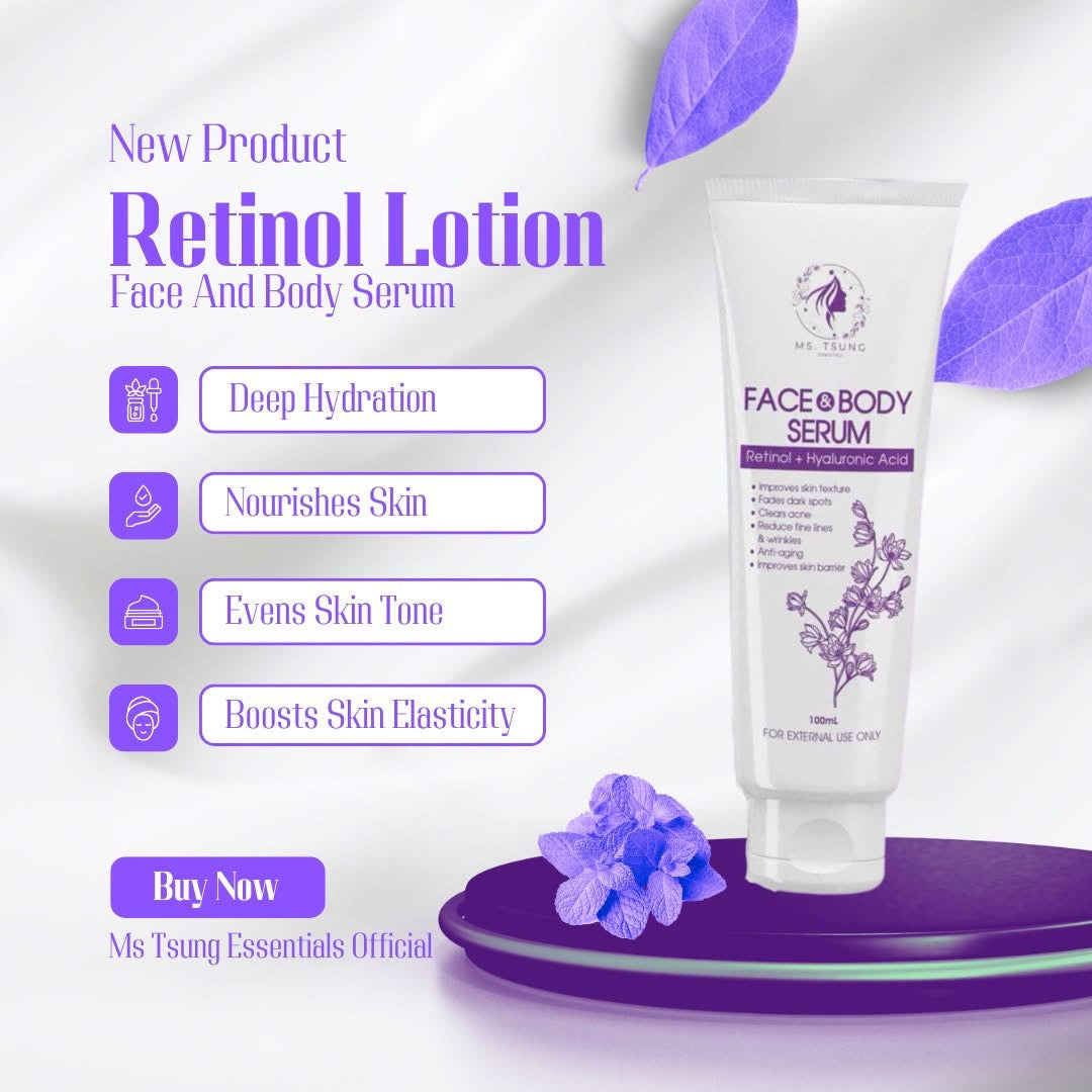 ボディローション MS. TSUNG FACE AND BODY SERUM 4cnss Ms. Tsung - Face and Body Serum - Retinol Hyaluronic Acid 100 ml