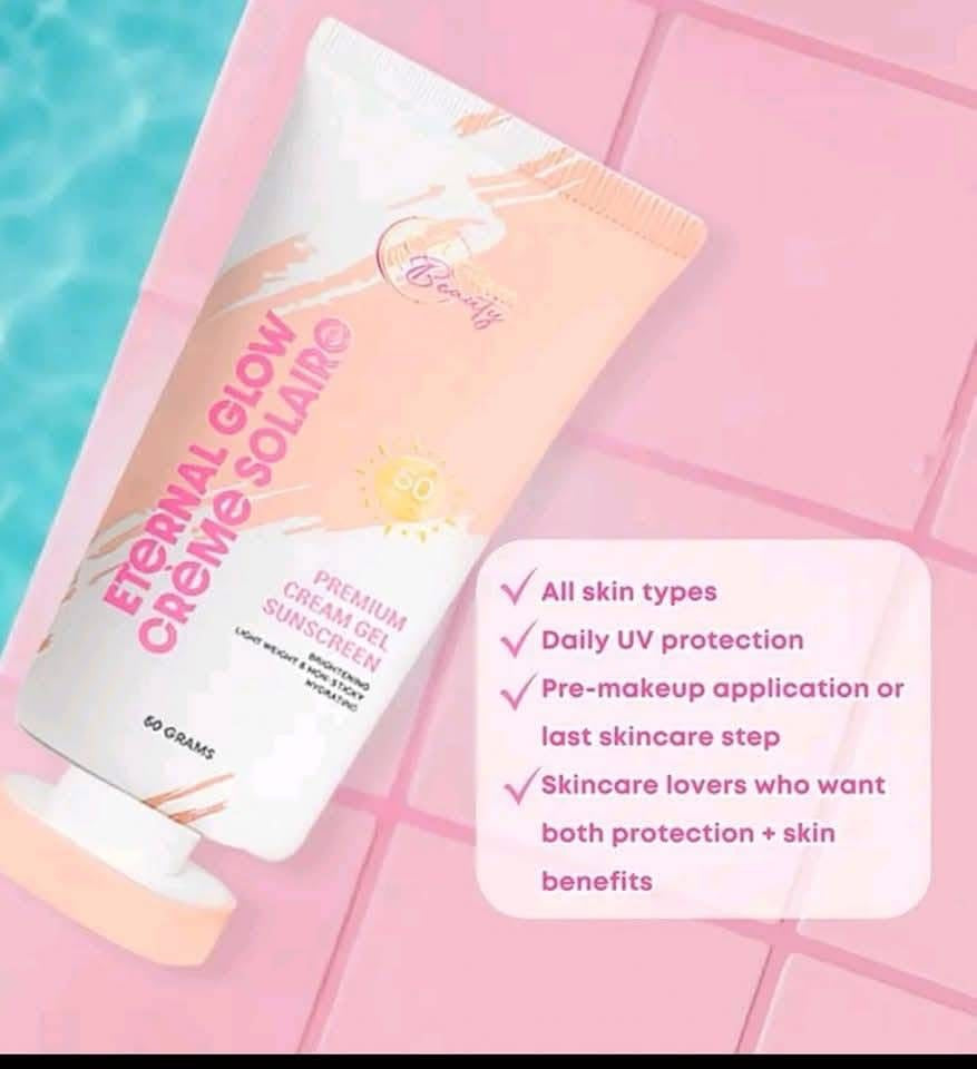 Cc Glam & Beauty - Eternal Glow Cream Solaire - Premium Cream Gel Sunscreen SPF 50 - 50g