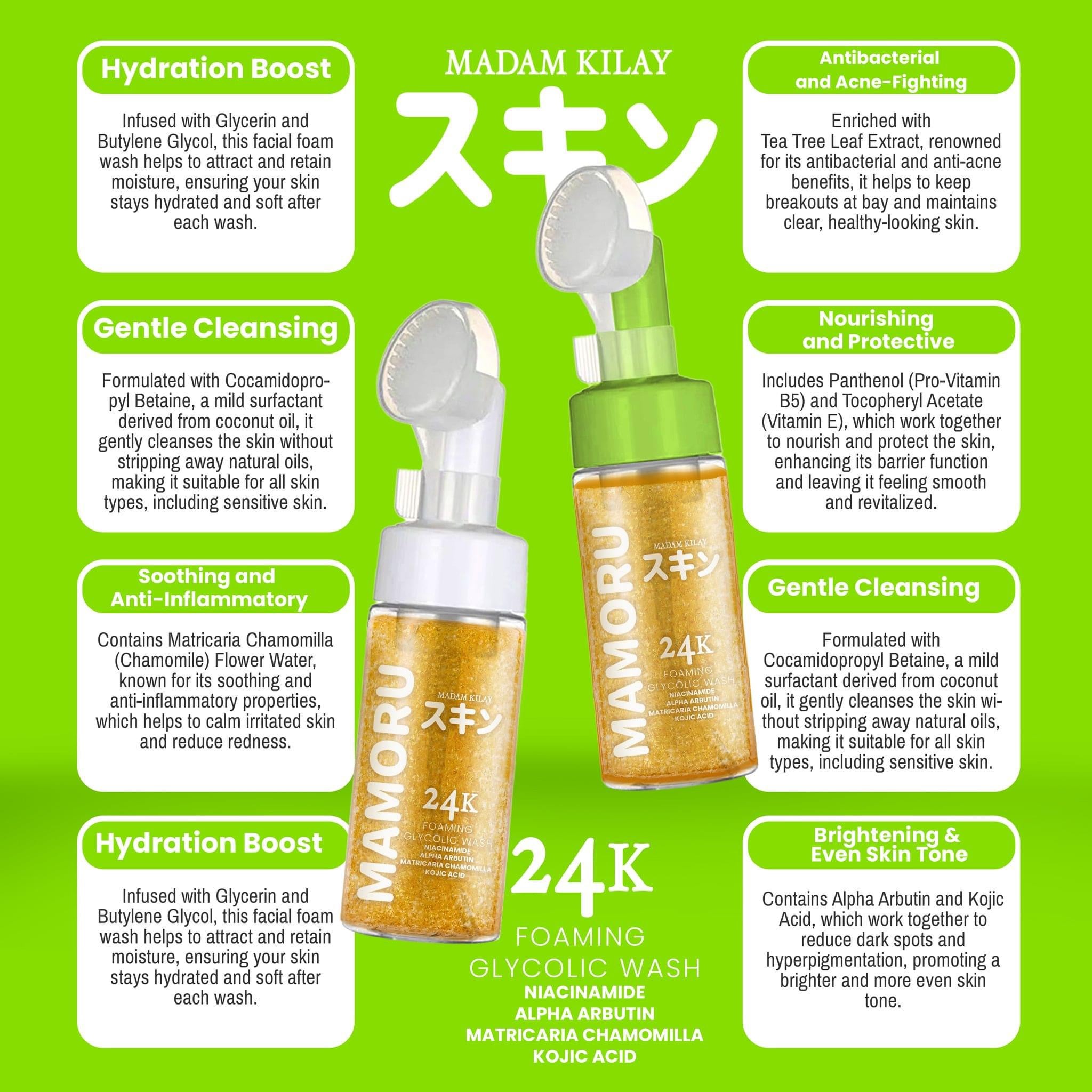 Mamoru - 24K Foaming Glycolic Wash