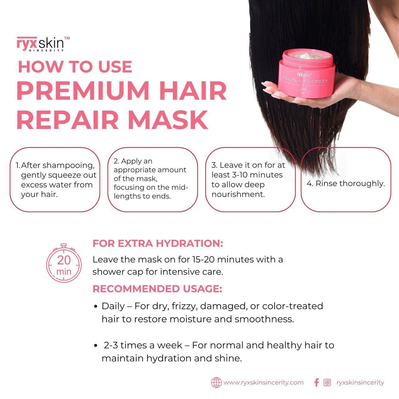 Ryx Skin - Premium Hair Repair Mask - Made in Japan 180 mg – My