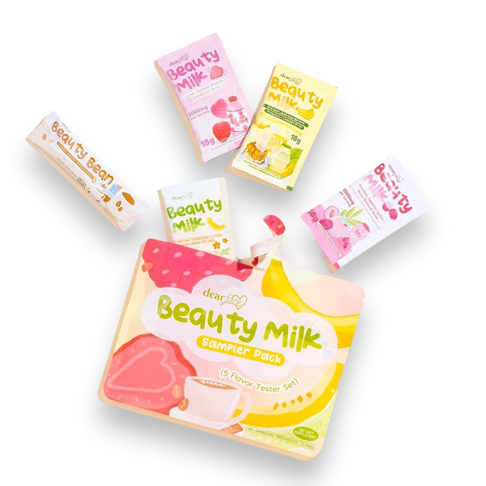 Dear Face - Beauty Milk SAMPLER PACK 10 Sachet - Assorted Flavors