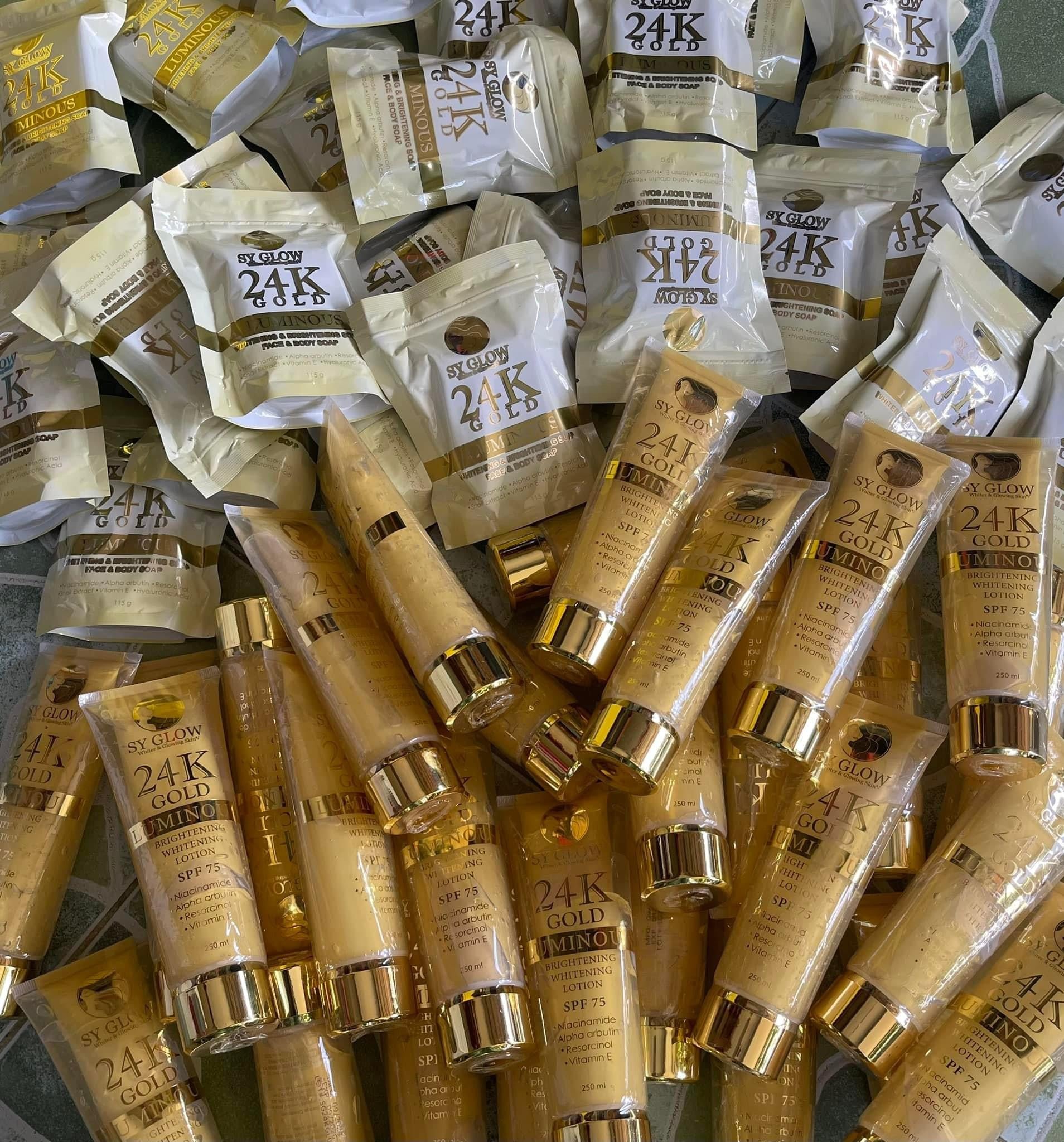 SY Glow - 24K Gold Luminuos Whitening Brightening Face and Bpdy Soap 115g