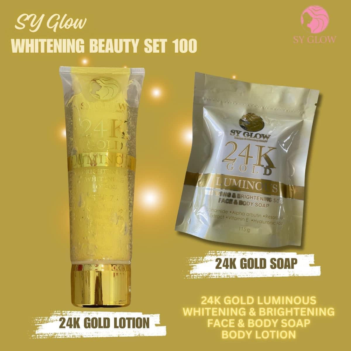 SY Glow - 24K Gold Luminuos Whitening Brightening Face and Bpdy Soap 115g