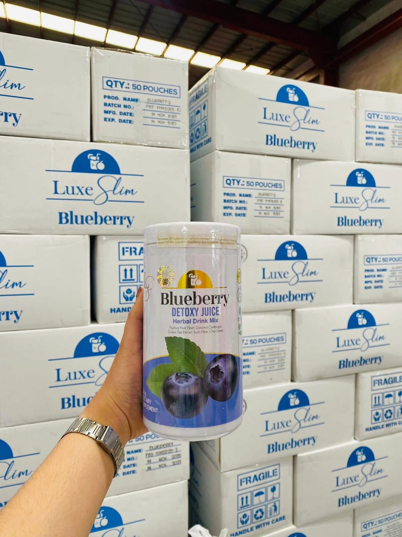 Luxe Slim Blueberry Detoxy Juice 500g ( half kilo canister )