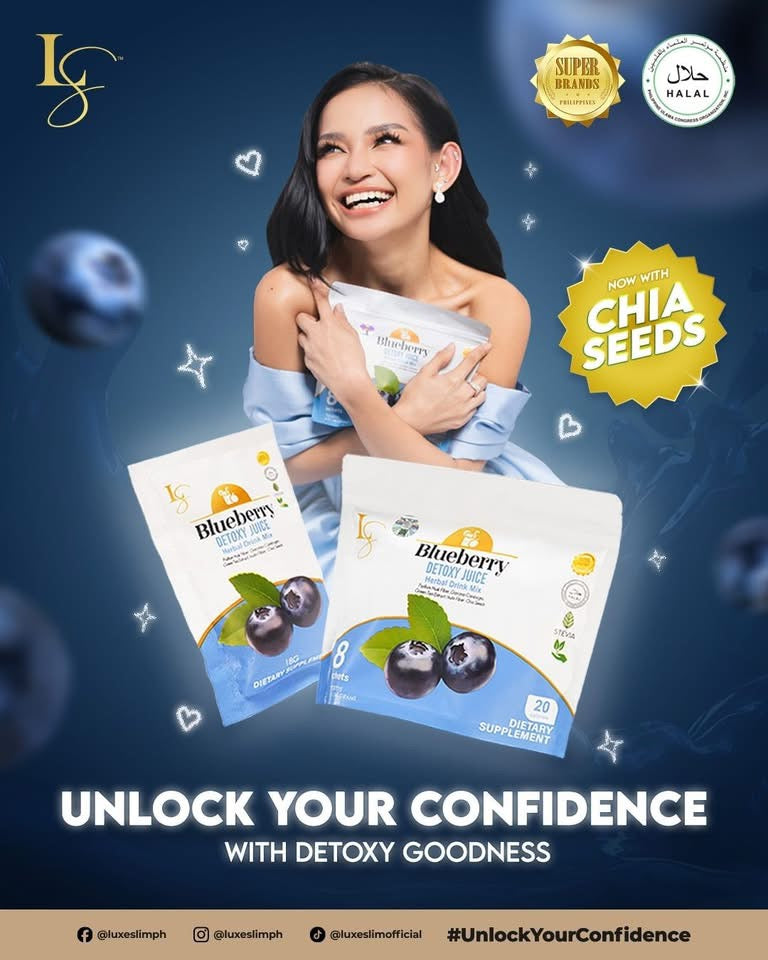 Luxe Slim Blueberry Detoxy Juice 168g - 8 sachet