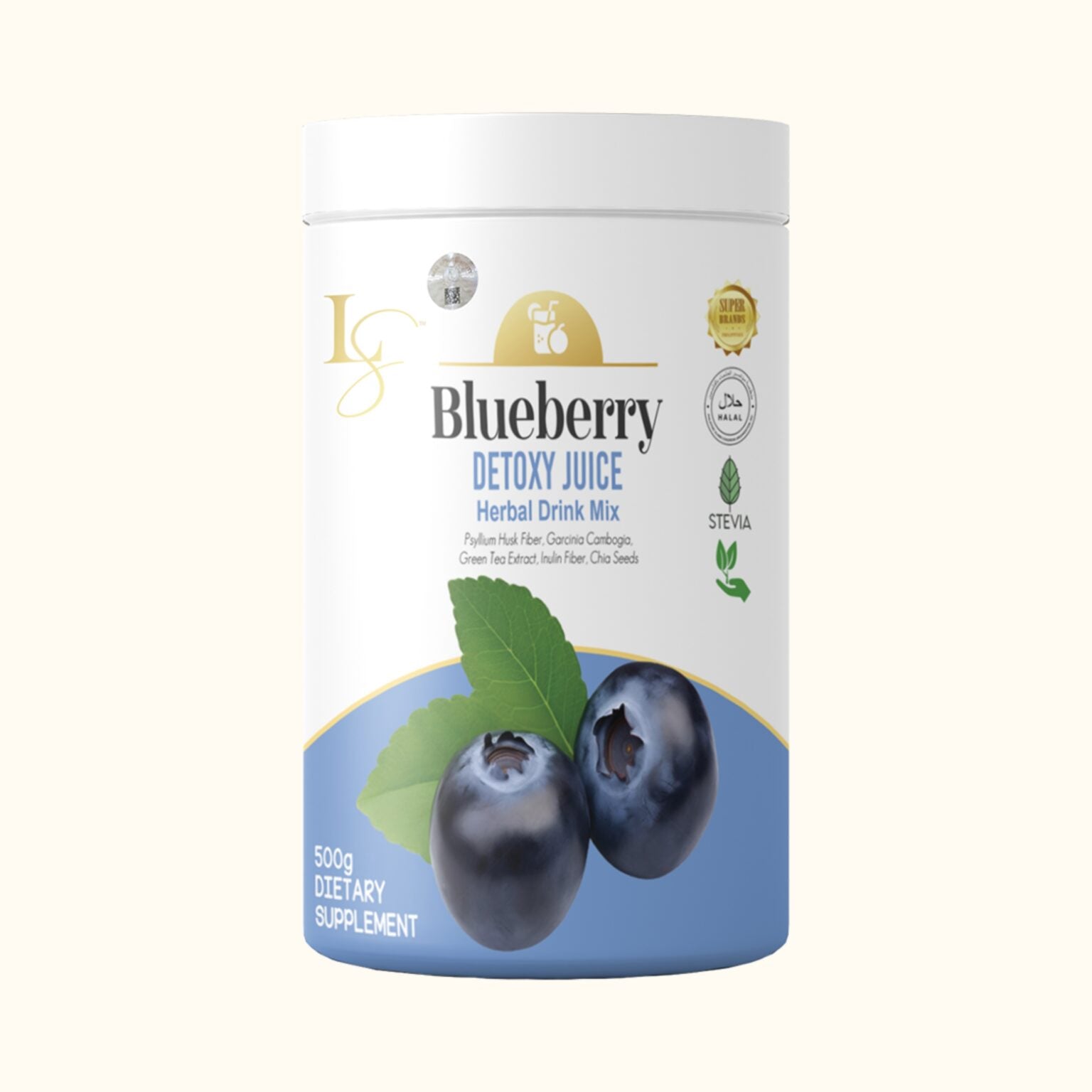 Luxe Slim Blueberry Detoxy Juice 500g ( half kilo canister )