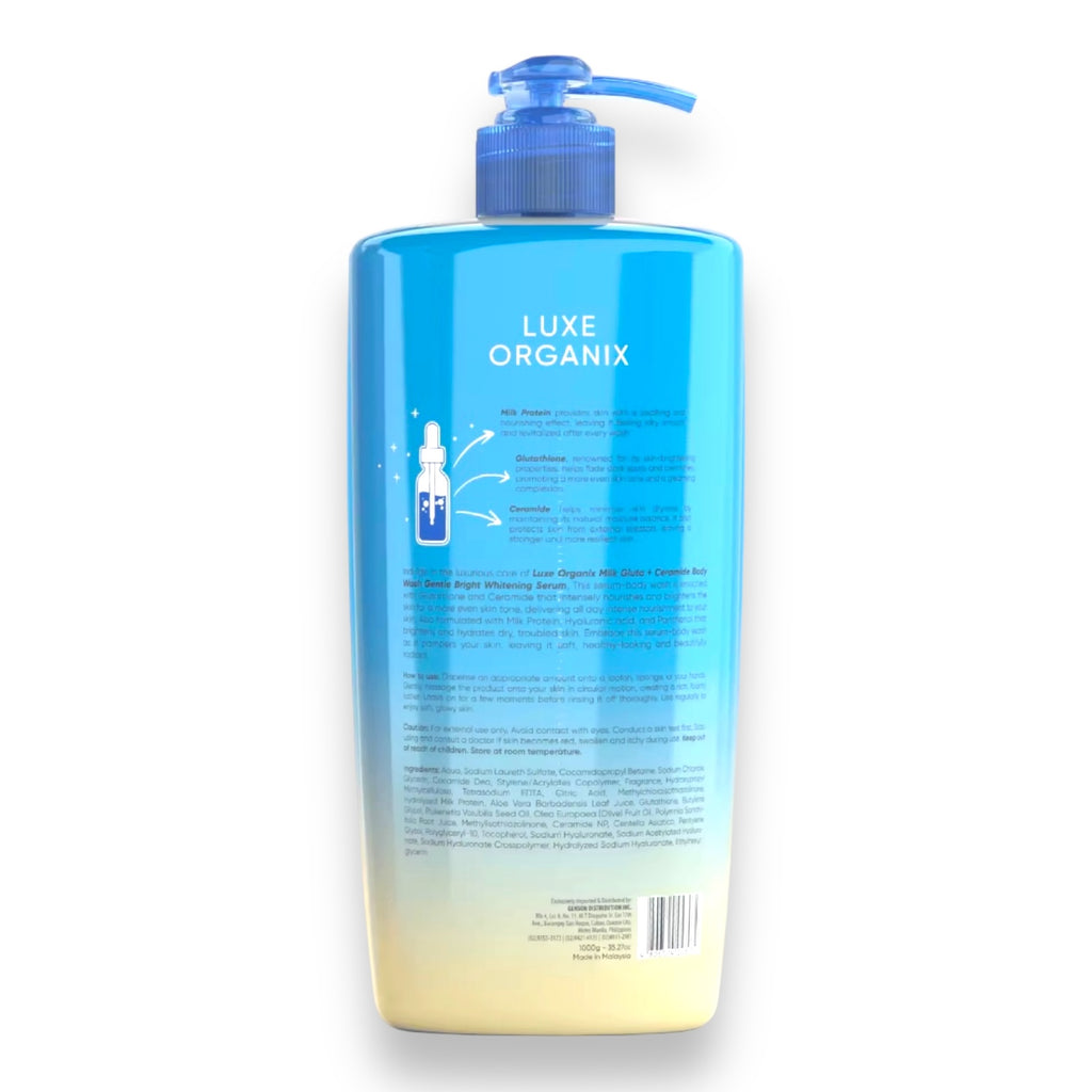 Luxe Organix - Milk Gluta + Ceramide Gentle Bright Serum Perfume Infused Body Wash 1000g ( BLUE )
