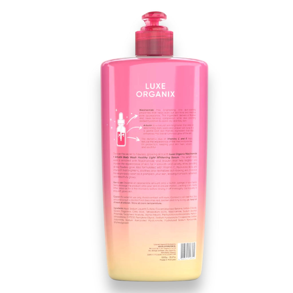 Luxe Organix - Niacinamide + Arbutin Healthy Light Whitening Serum Perfume Infused Body Wash 1000g - ( PINK )
