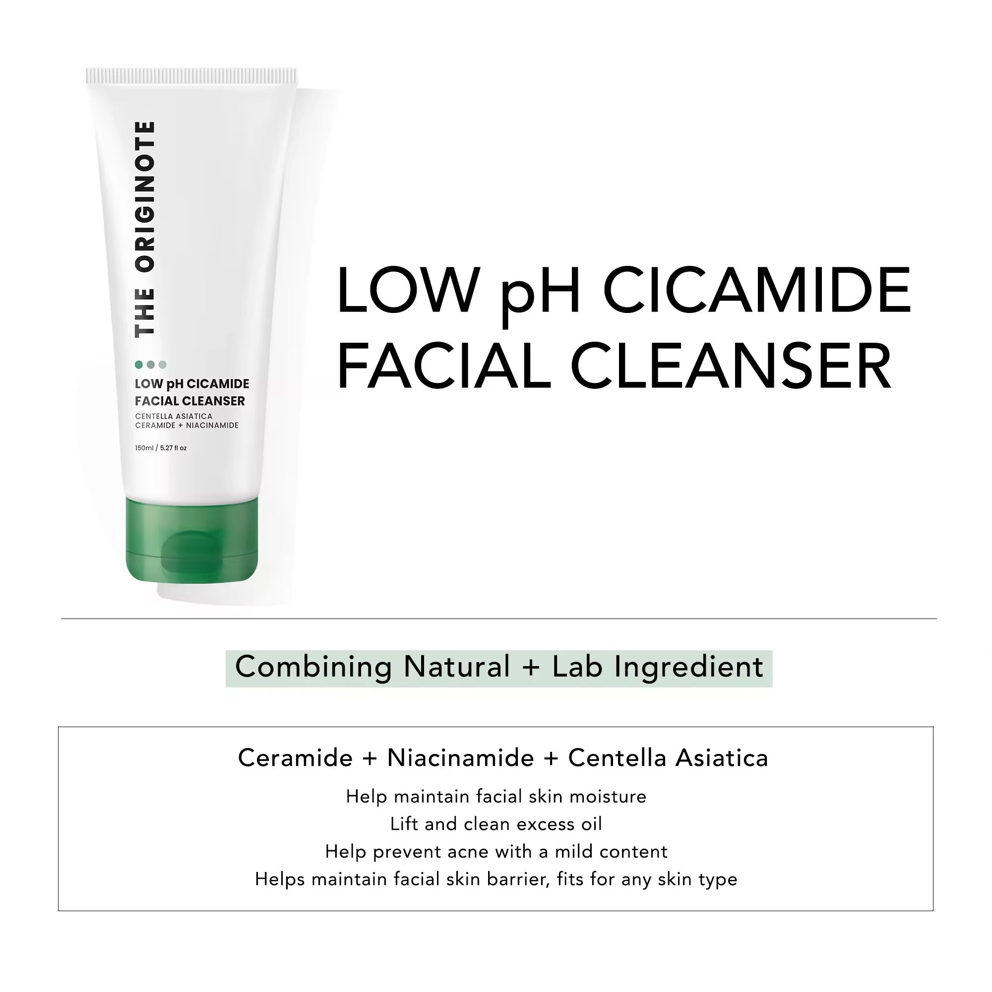 The Originote - Low pH Cicamide Facial Cleanser 150ml