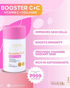 Luxe Skin - Beauty Talks - BOOSTER C+C | Vitamin C - Collagen 60 capsule ( pink cap ) ( expiry January 2026)
