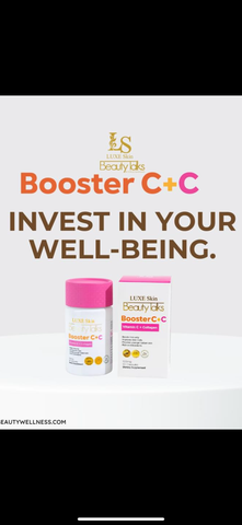 Luxe Skin - Beauty Talks - BOOSTER C+C | Vitamin C - Collagen 60 capsule ( pink cap )