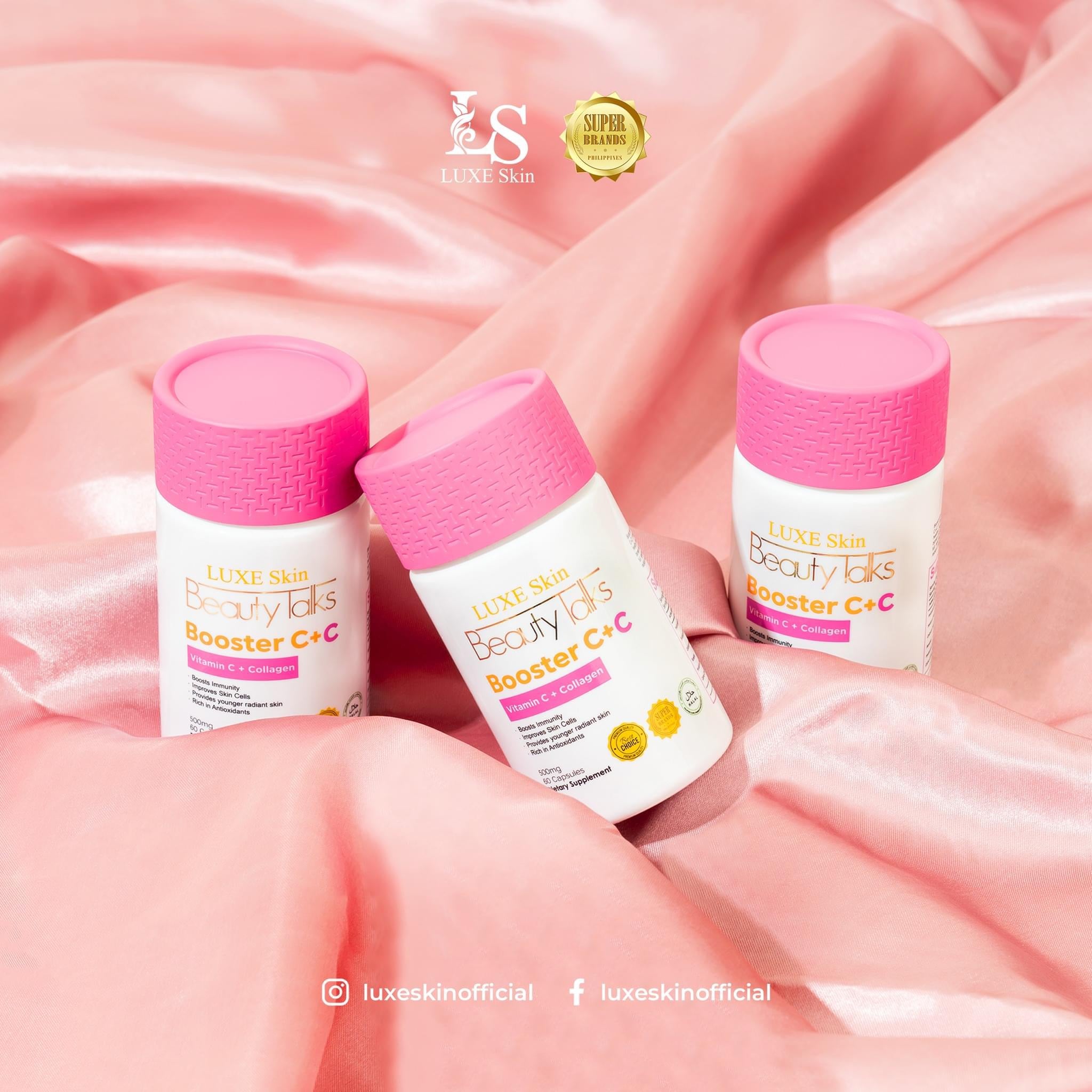 Luxe Skin - Beauty Talks - BOOSTER C+C | Vitamin C - Collagen 60 capsule ( pink cap ) ( expiry January 2026)
