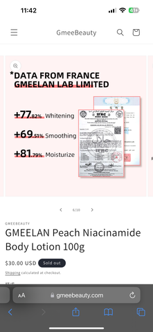 Gmeelan - Peach Niacinamide Body Lotion 100 ML