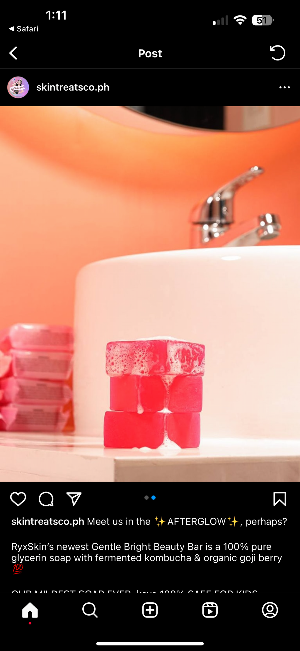 RyxSkin - After Glow Gentle Bright Beauty Bar 70g