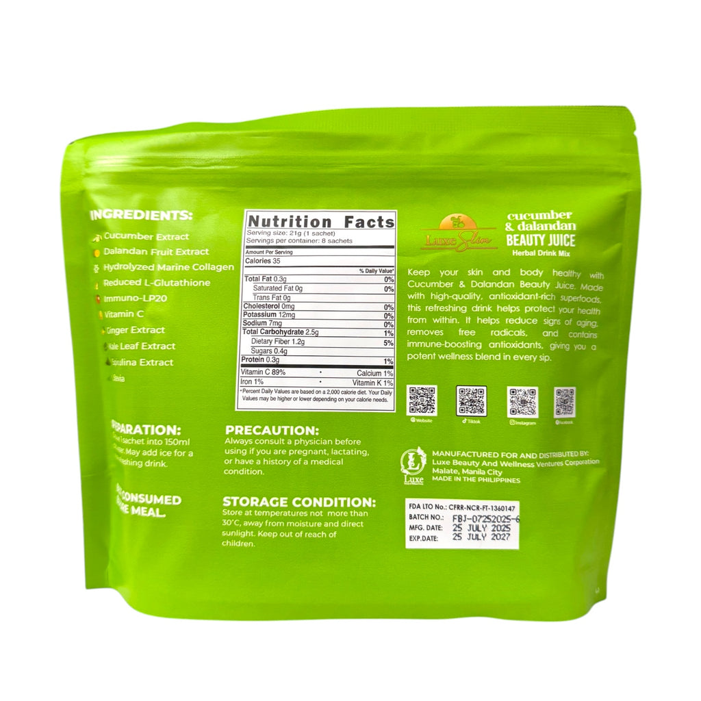 Luxe Slim - Cucumber & Dalandan - Beauty Juice 8 x 21g