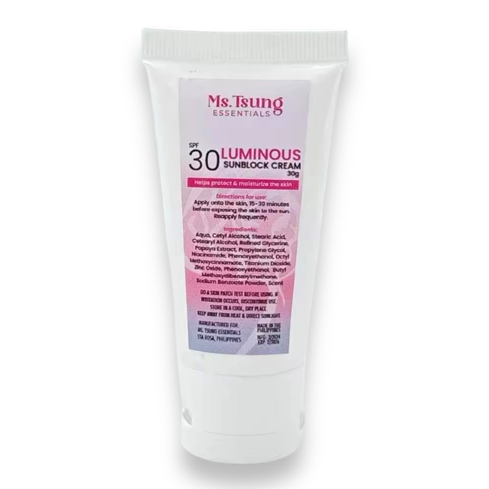 Ms. Tsung Essentials - Luminous Sunblock Cream SPF 30 - 30g