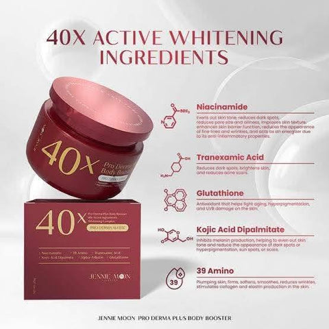 Jennie Moon - 40X Pro Derma Plus Body Booster - 40X Active Ingredients Whitening Complex - Pro Derma White 250g