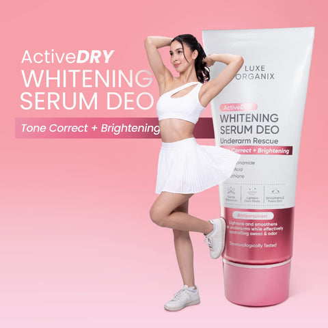 Luxe Organix Active Dry Whitening Serum Deo Underarm Rescue 3% Tone Correct + Brightening (Pink)