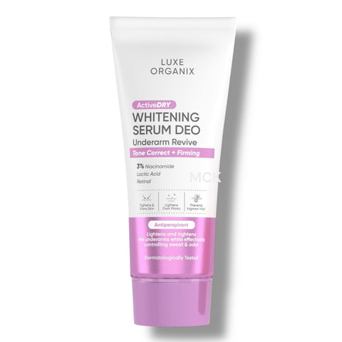 Luxe Organix Active Dry Whitening Serum Deo Underarm Rescue 3% Tone Correct + Firming (Purple)